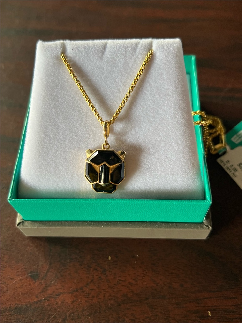 Men's 14K Yellow Gold Onyx Panther Pendant
